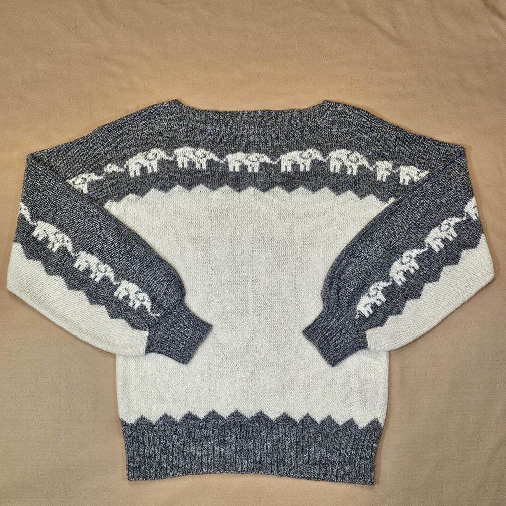 Vintage Via l.a. Elephant Sweater Knit Sweater‎ Womens Soft Medium